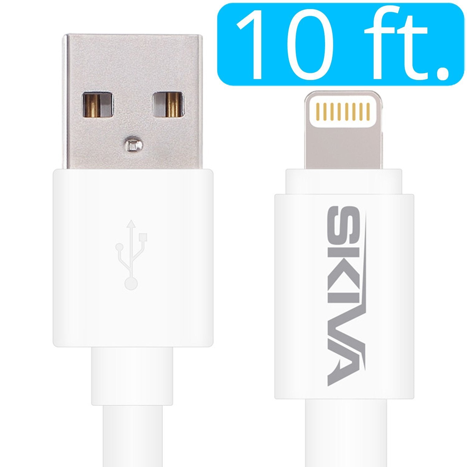 10 ft White 8-pin Lightning to USB Cable - Lightning Cables, Cables